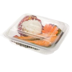PLASTIC BANDEJA 2500cc TAPA BISAGRA FOOD x 1u (120)